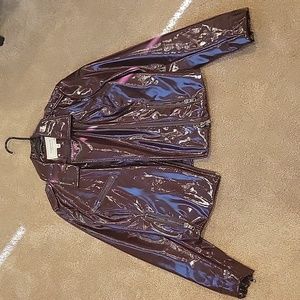 Bagatelle Heritage Women's Small Maroon Patent (Shiny) Bomber Jacket